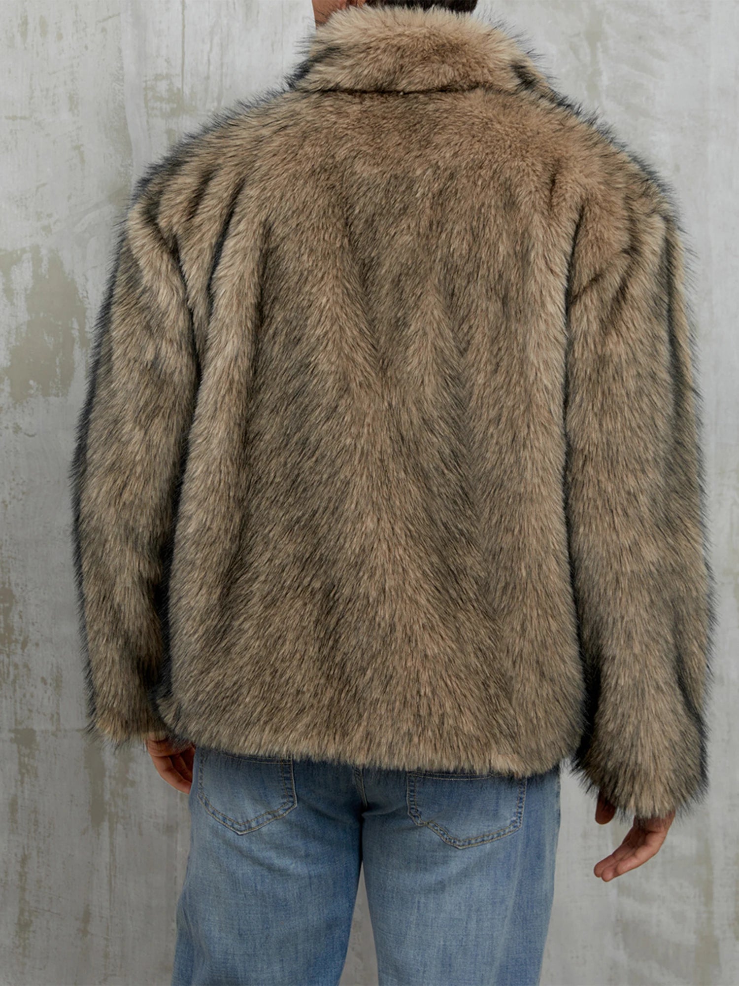 Faux Fur Zip-Up Jacket